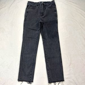 MADEWELL WOMEN'S BLACK HIGHRISE STOVEPIPE SLIM STRAIGHT LEG DENIM JEANS SIZE 27